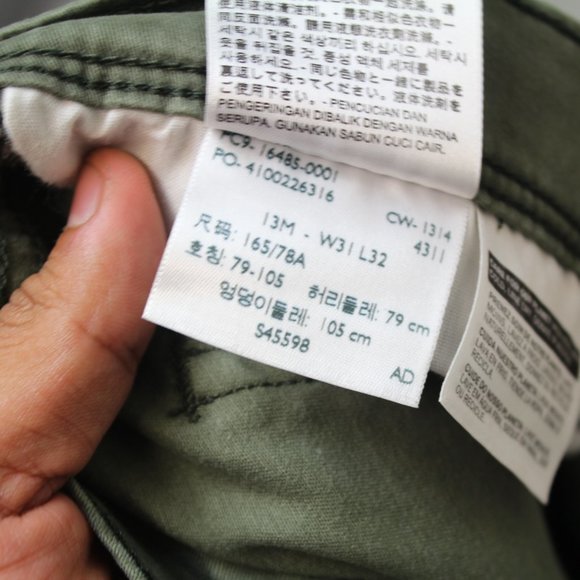 WOMEN LEVIS PANTS OLIVE GREEN 524 SKINNY SZ 13 - Picture 5 of 5